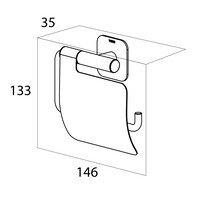 Toiletrolhouder Tiger Colar Met Klep Zwart