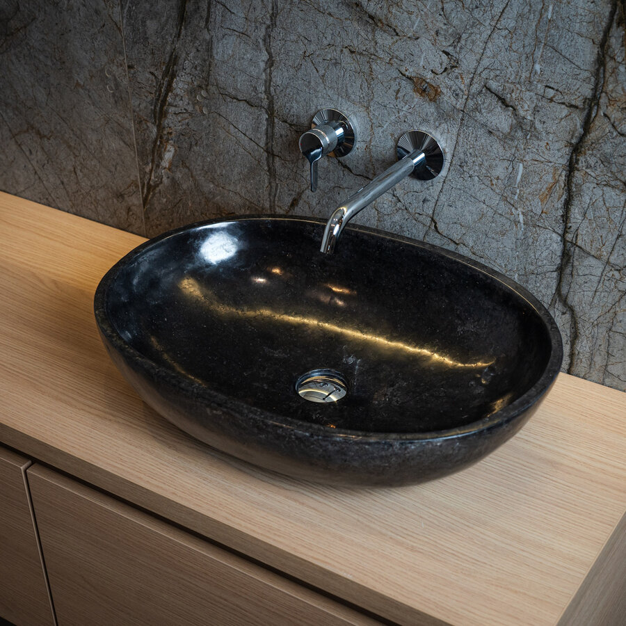 Waskom Loutro Elleni B Rechthoek 57x40.5x15 cm Marmer Black