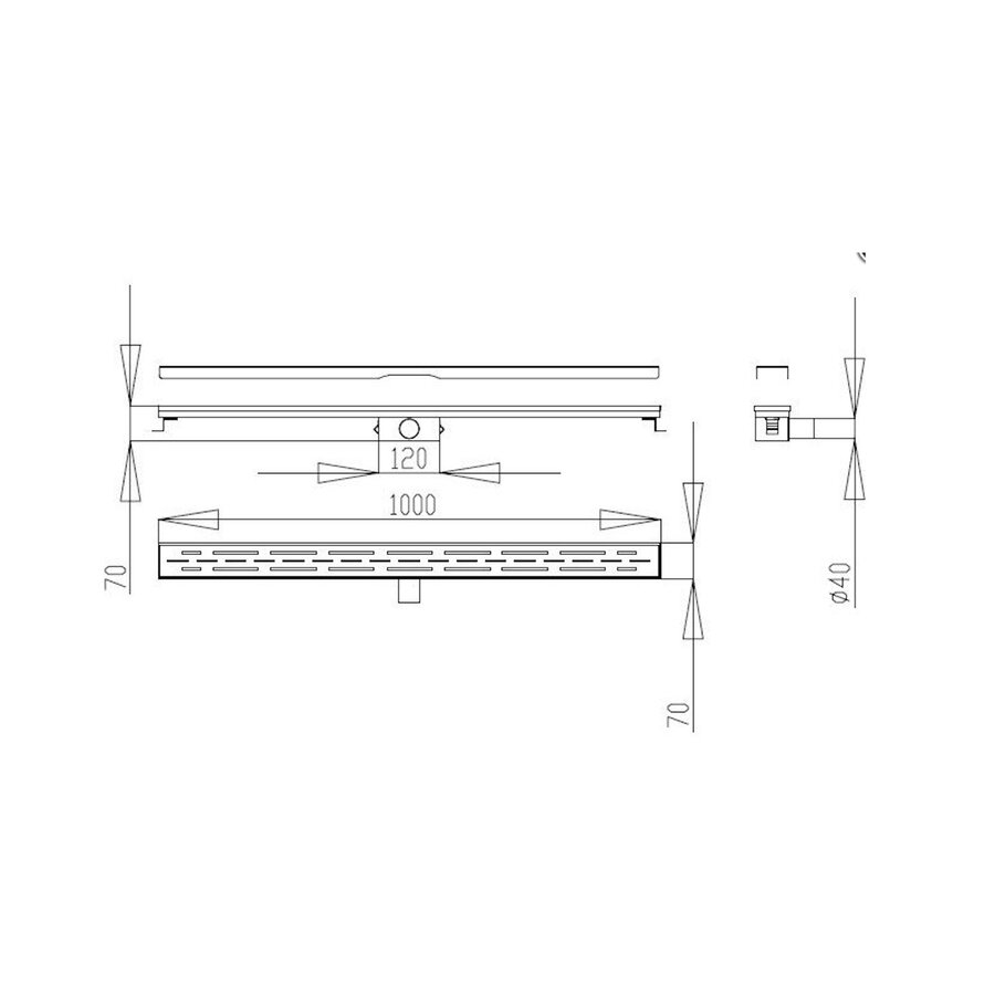 Douchegoot Best Design Nice Zonder Flens 100cm RVS