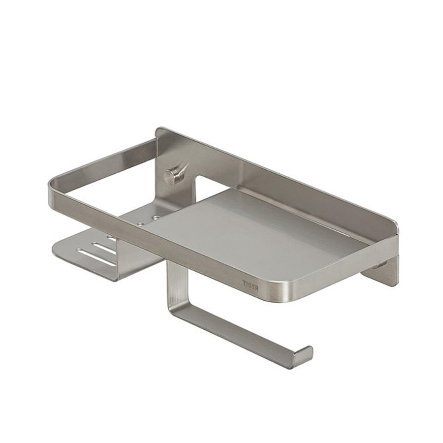 Toiletrolhouder Tiger Caddy Met Planchet RVS Geborsteld