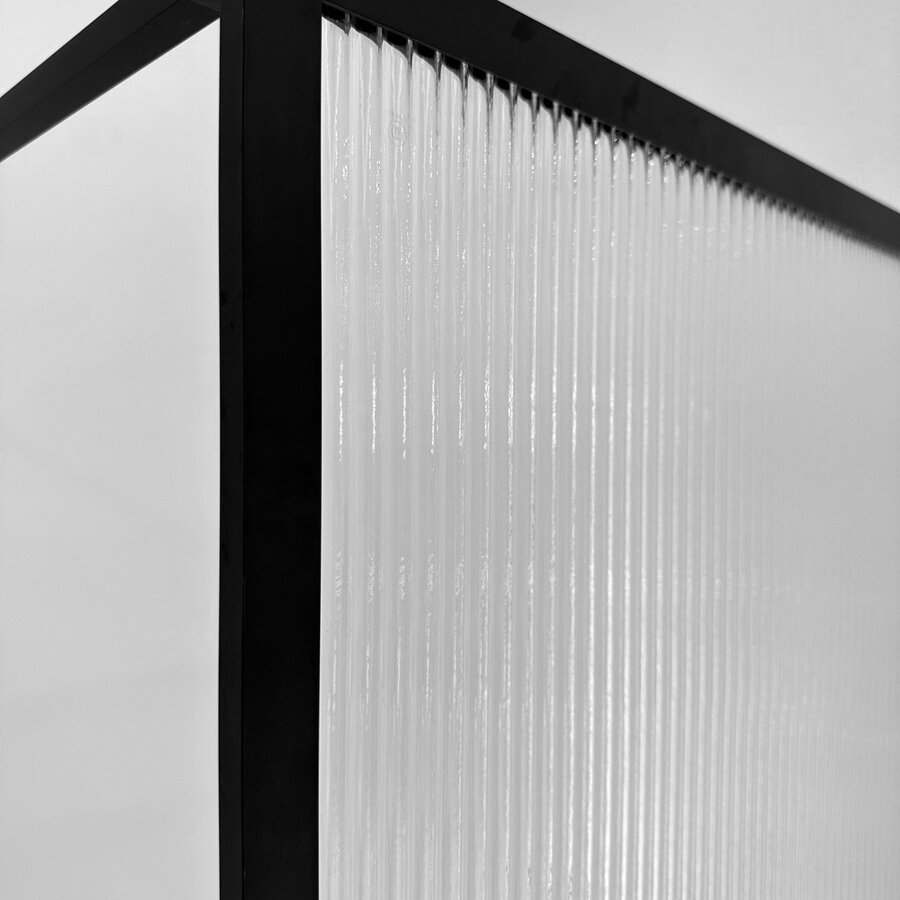 Wiesbaden Douchewand Square 120x200 | Helder | Mat Zwart | Inloopdouche
