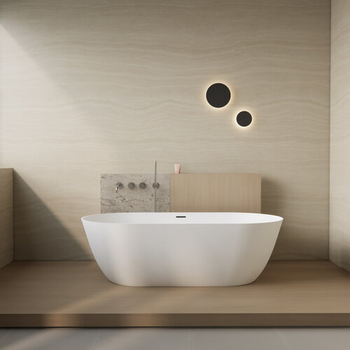 Vrijstaand Ligbad Salenzi Flow 165x83x50 cm Mat Wit 