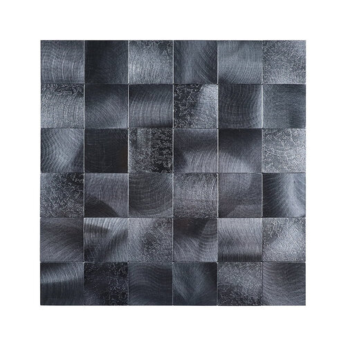 Mozaïek Isodeco Steenstrip Vierkant Zelfklevend 30.6x30.6 cm Brushed Gunmetal (Prijs Per Stuk) 