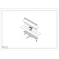 Douchegoot met Tegelrooster en Flens BWS Roos 70x7 Cm Mat Zwart