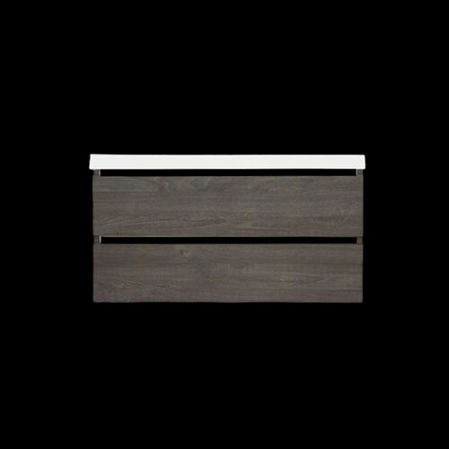 Onderkast Sanilux Trendline Met Greeplijst Mat Zwart 100x47x52 cm Silver Oak 