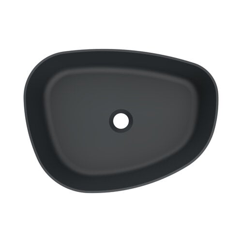 Waskom Arcqua Rocker Cast Marble 50x37 cm Organisch Links Mat Antraciet 