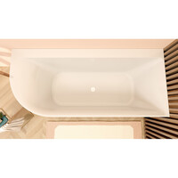 Hoekbad Wiesbaden Zenn Rechts 170x75 Cm Met Waste Wit