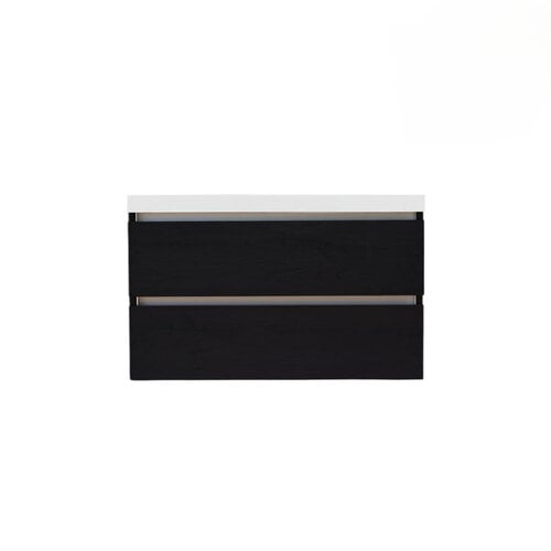 Onderkast Trendline Met Greeplijst Aluminium 100x47x52 Cm Black Oak 