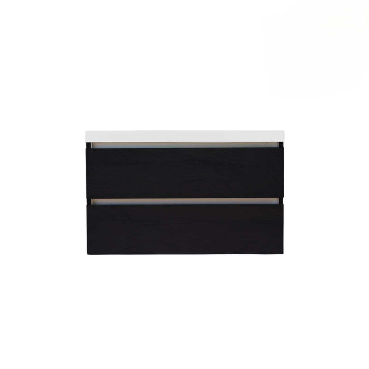 Onderkast Trendline Met Greeplijst Aluminium 100x47x52 cm Black Oak Sanilux