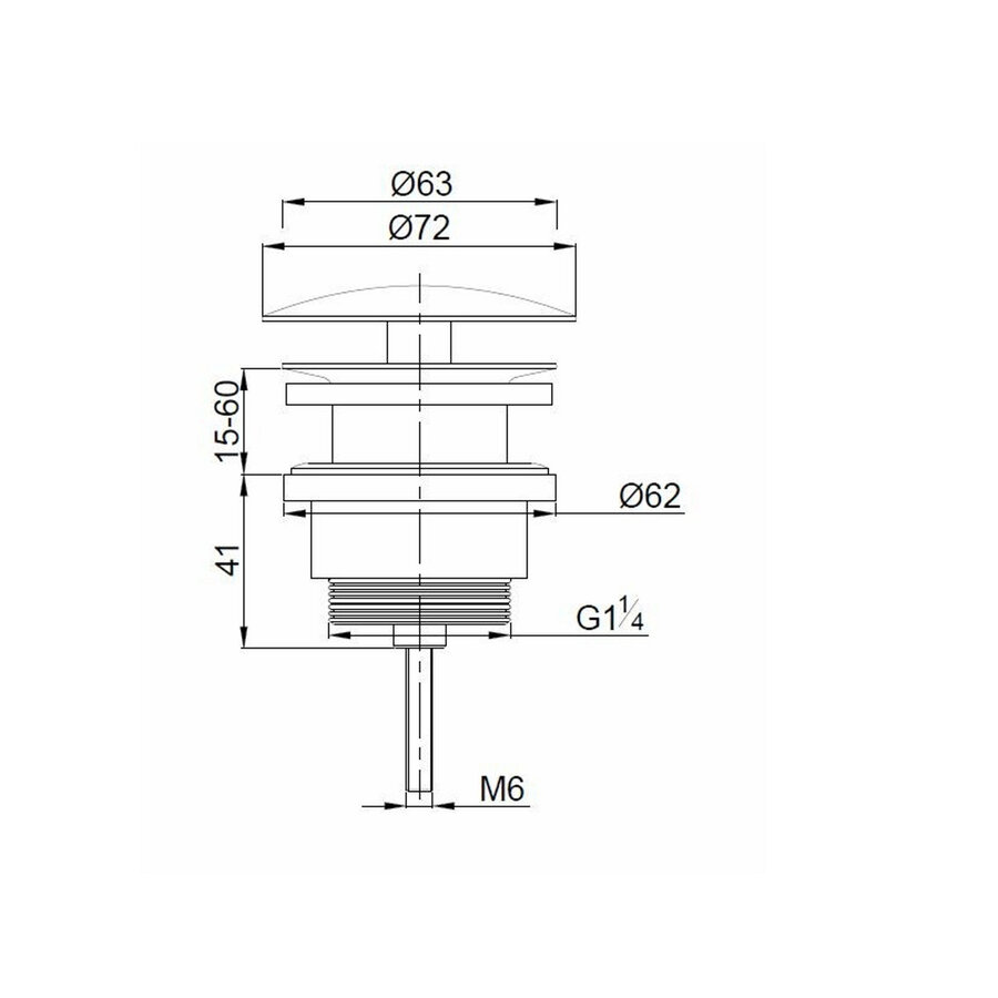 Clickwaste Wiesbaden Caral Verlengd 5/4" Geborsteld Brons Koper