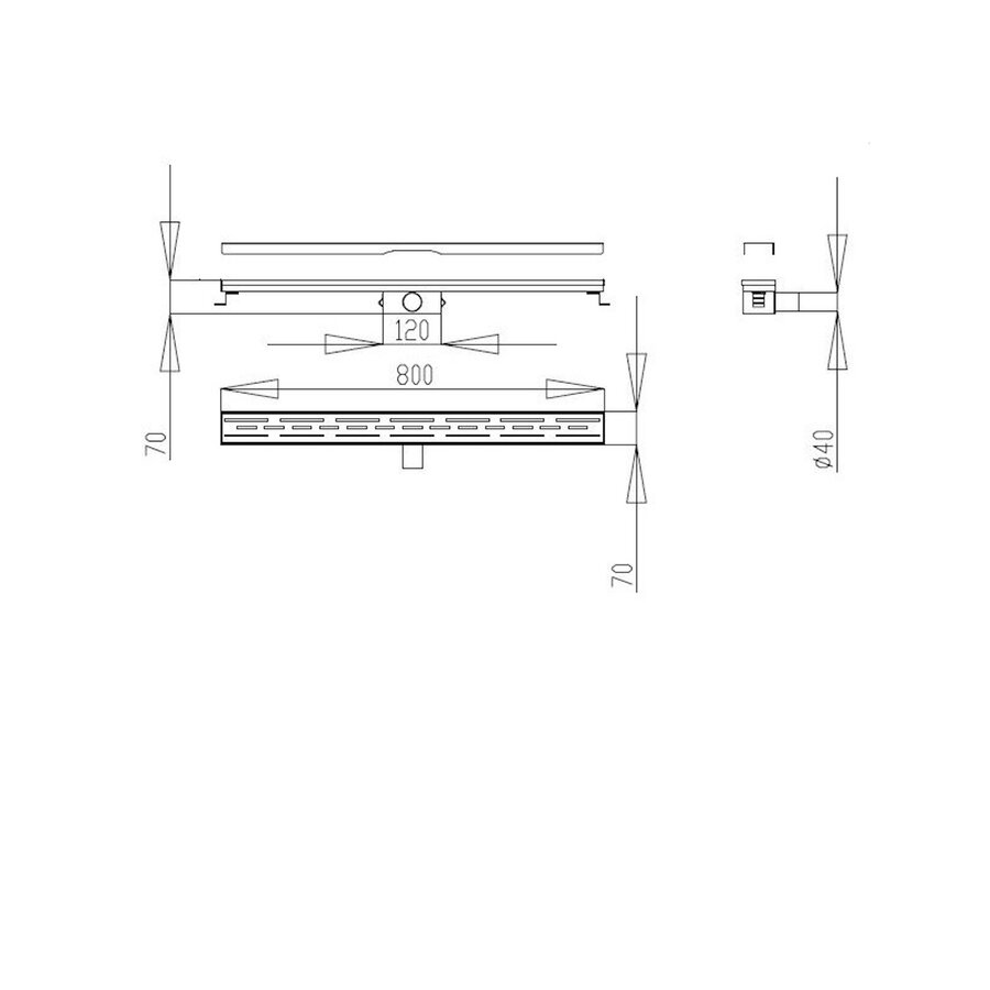 Douchegoot Best Design Nice Zonder Flens 80cm RVS