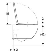 Wandcloset Geberit Acanto Rimless Turboflush 36 x 53,5 x 38,5 cm Keramiek Glanzend Wit