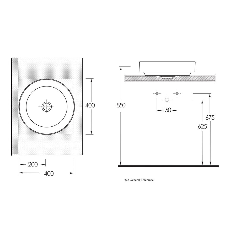 Waskom Van Marcke Go Elene Rond Mat Zwart