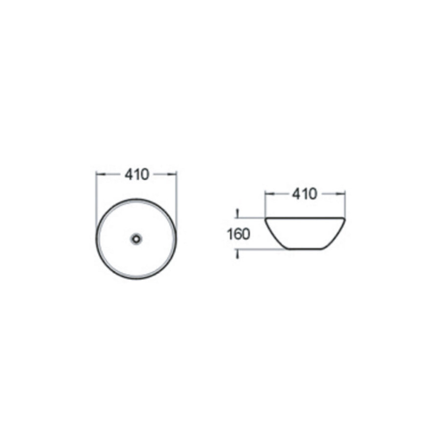 Waskom Luca Sanitair Ceramics Venere Rond 41x41x16 Keramiek Mat Zwart