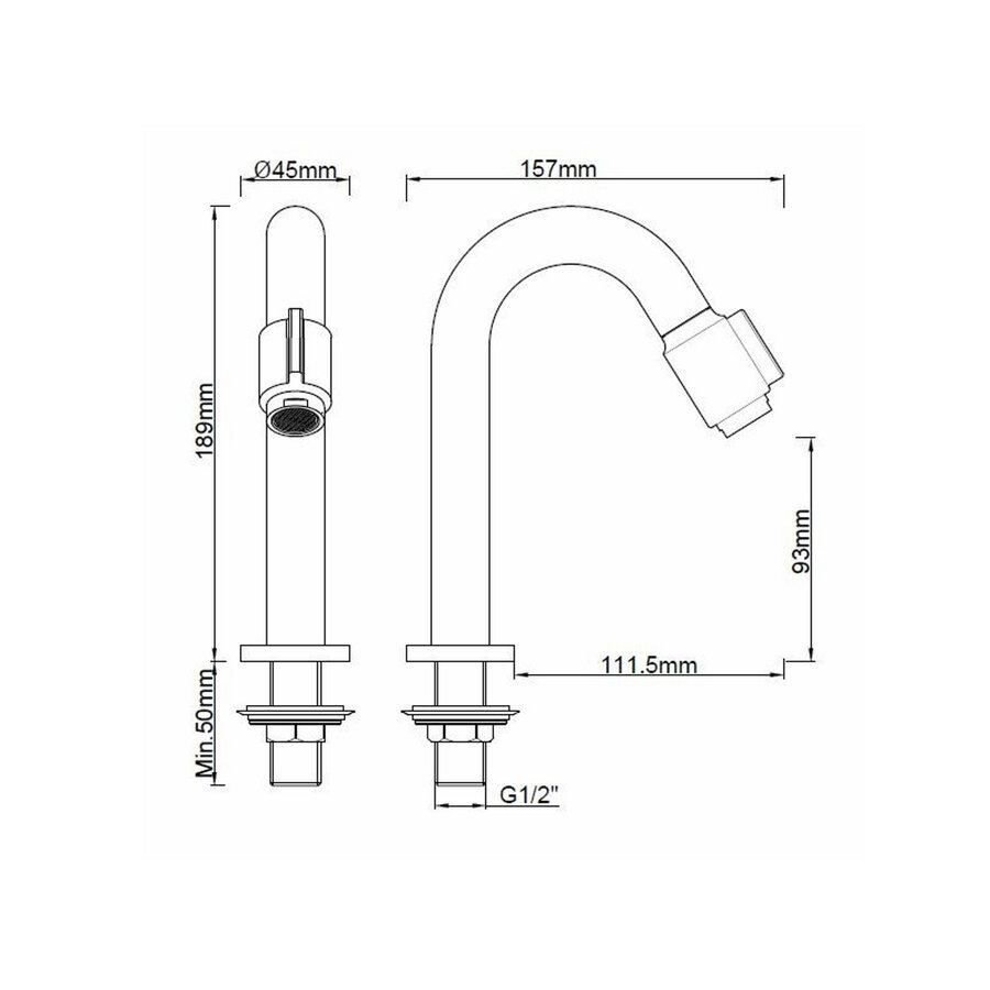 Fonteinkraan BWS Karsten Luxe 1/2" Geborsteld Brons Koper