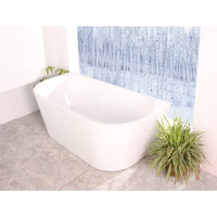 Half Vrijstaand Ligbad BWS Arcryl 170x80x60 cm Wit