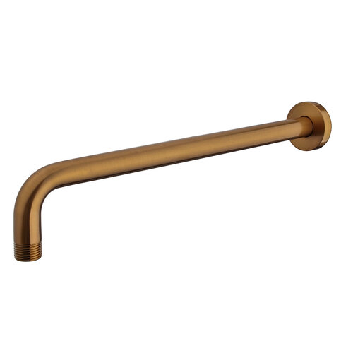 Douchearm Rond Gebogen BWS Karsten Met Muurbevestiging 35 cm Geborsteld Brons Koper 