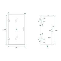 Glas Voor Nisdeur Wiesbaden Less 80x200 cm 8 mm Nano Helder Glas