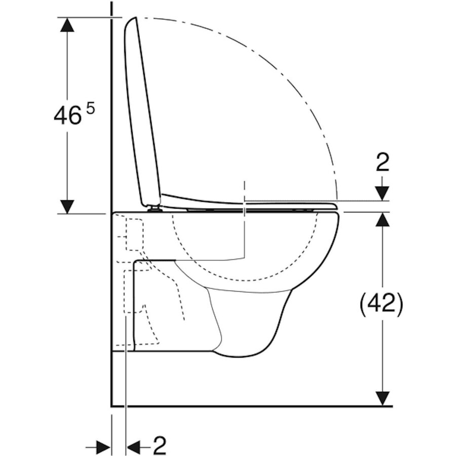 Wandcloset Geberit Renova Pack Diepspoel Rimfree Met Zitting Wit