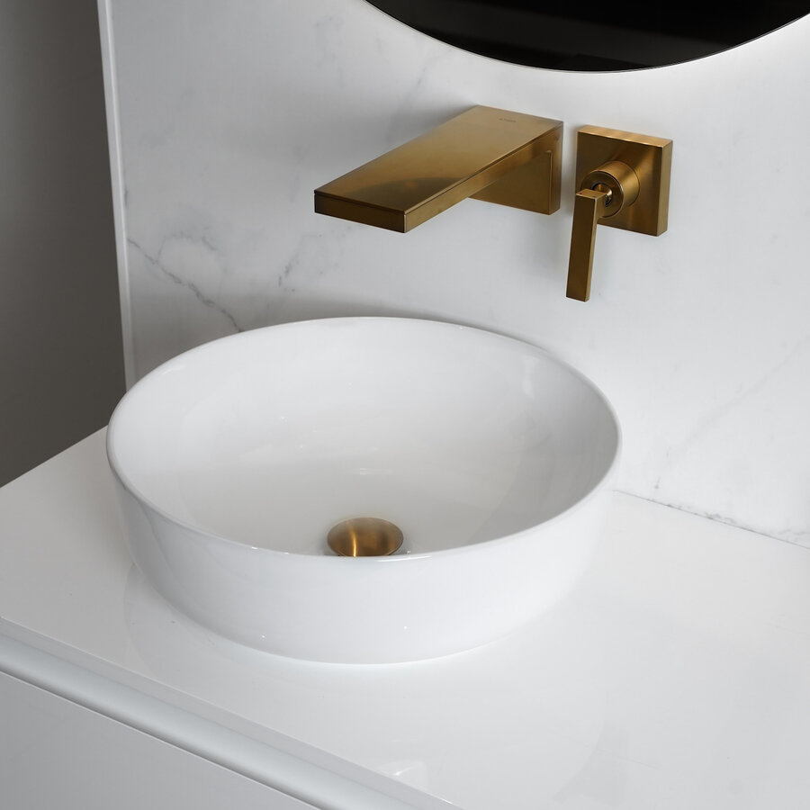 Waskom Loutro Drossia Rond 41.5x41.5x13 cm Hoogglans Wit