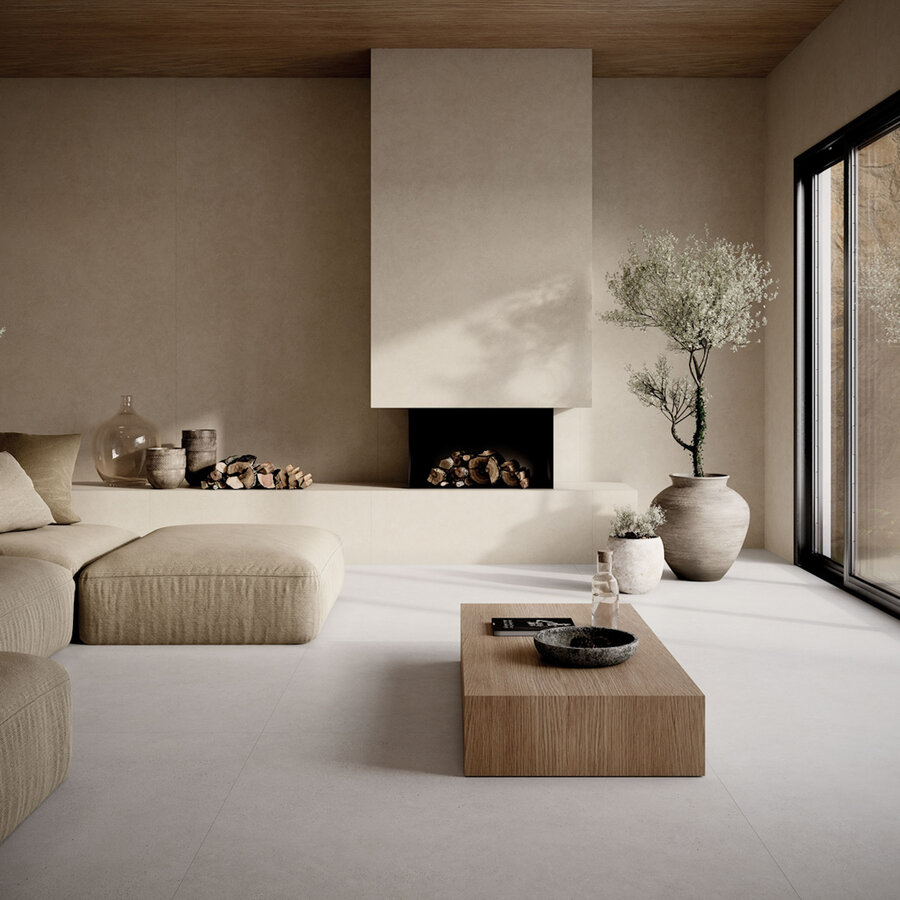 Vloertegel Cifre Ceramica Borneo 120x280 cm Betonlook Mat Beige (Prijs per Tegel)