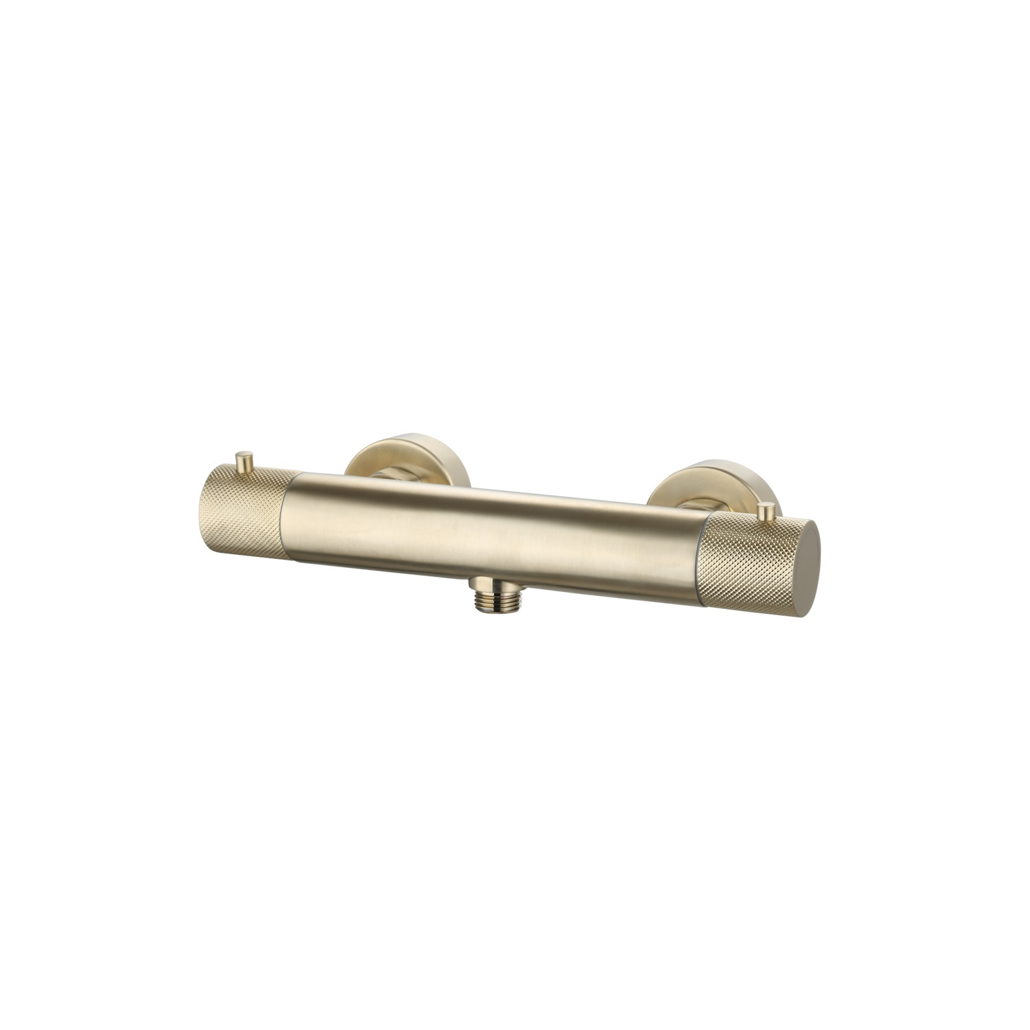 Douchemengkraan Opbouw Sanilux Ribb Thermostatisch Rond Met Geribbelde Knop Geborsteld Goud Sanilux