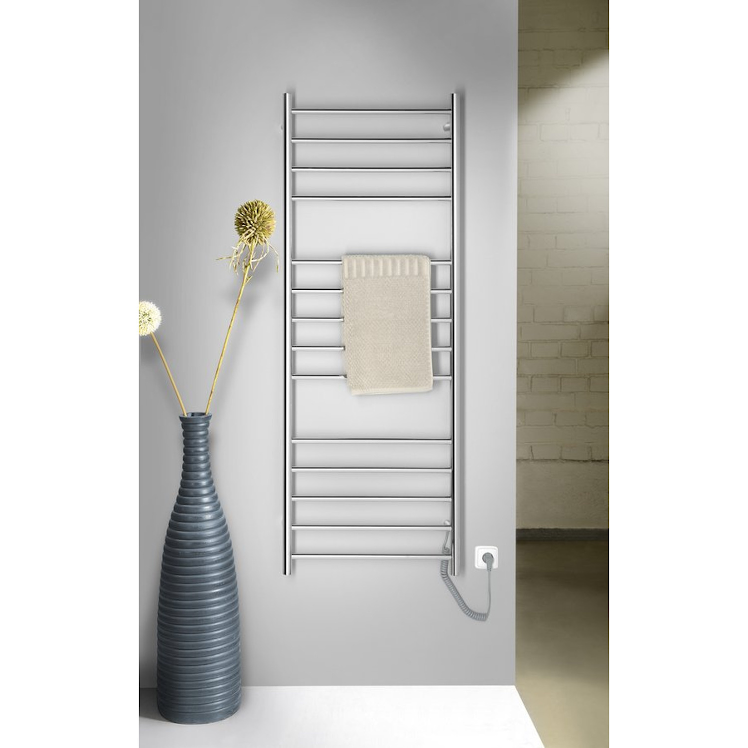 Elektrische Handdoekradiator Sapho Redondo 60x150 cm 130W Chroom Sapho