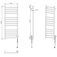 Elektrische Handdoekradiator Sapho Redondo 60x150 cm 130W Chroom