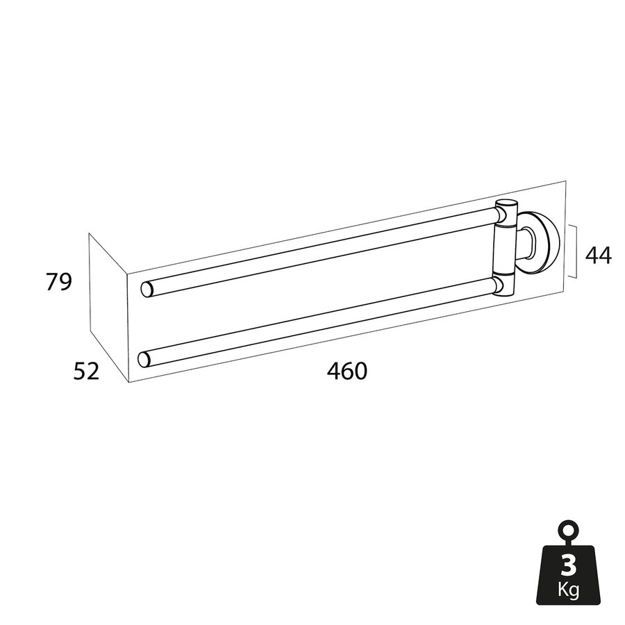 Handdoekrek 2-armig Tiger Cooper Geborsteld RVS