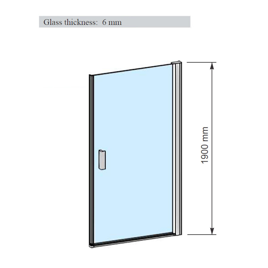 Nisdeur | BWS | Marip | 6mm | 70x190 cm | Zwart