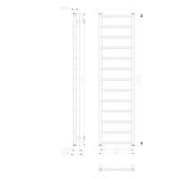 Designradiator Sapho Metro Light 40x150 cm Mat Wit