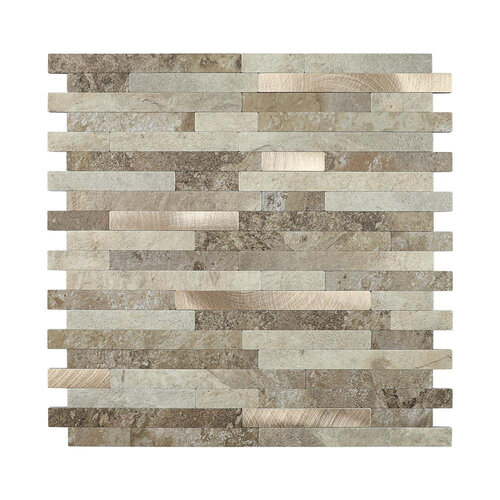 Mozaïek Isodeco Steenstrip Zelfklevend 29.2x29.7 cm Taupe Beige Mix (Prijs Per Stuk) 