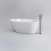 Clou InBe Vrijstaand Ligbad Wit Acryl 150x73x58cm Met Plug En Sifon Wit