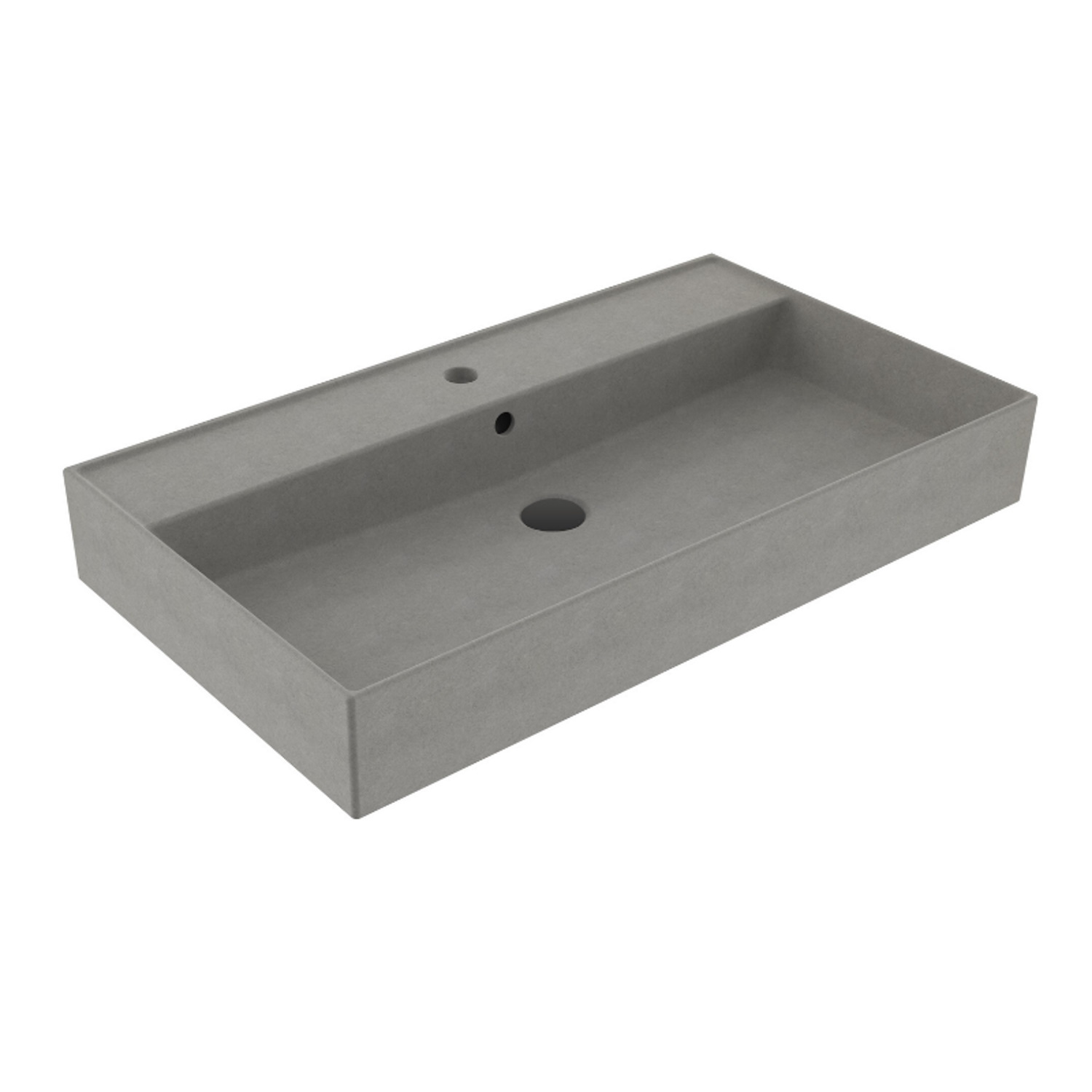 Wastafel Sanilux Edge Keramiek 80 1 Kraangat Warm Beton Sanilux