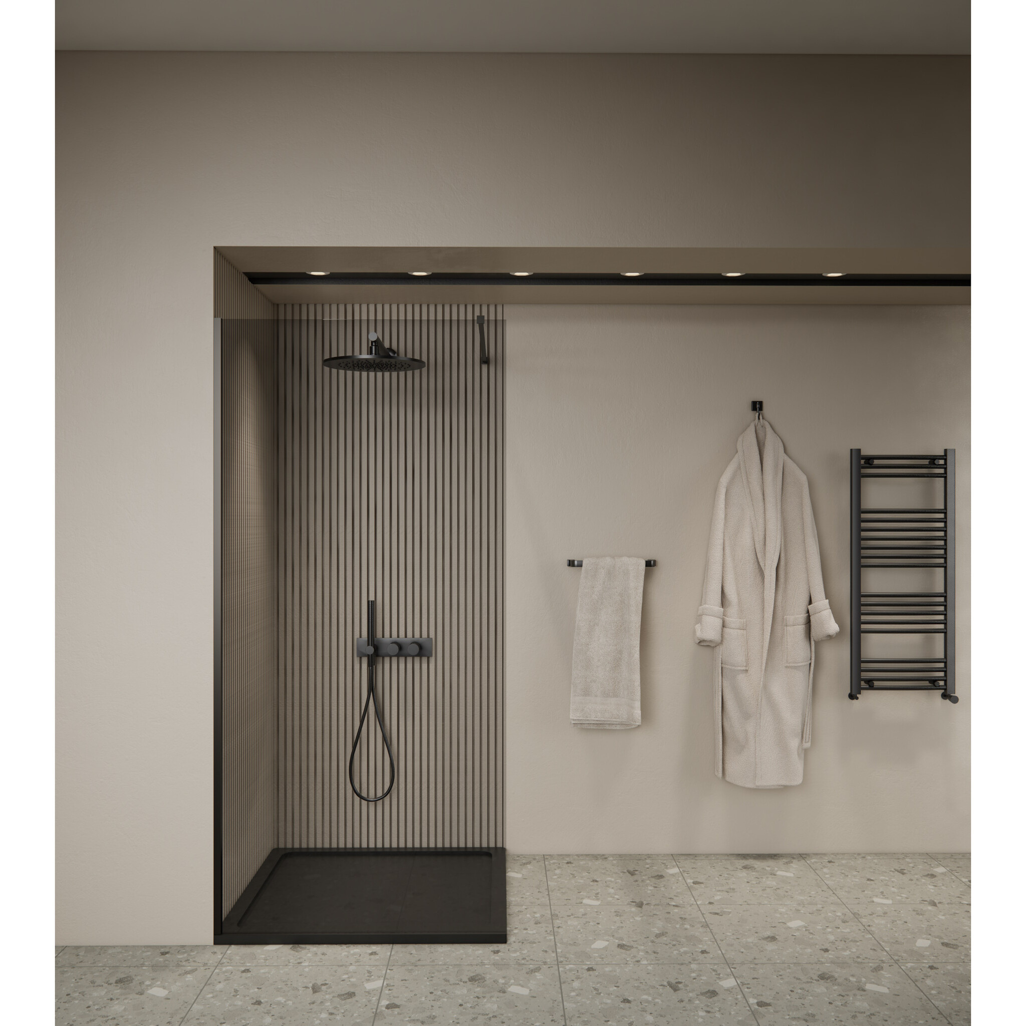 Boss & Wessing Inloopdouche BWS Elonpa Helder Glas 100x200 cm Zwart Boss & Wessing