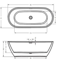 Bad Vrijstaand Riho Inspire 160x75 cm Acryl Hoogglans Wit