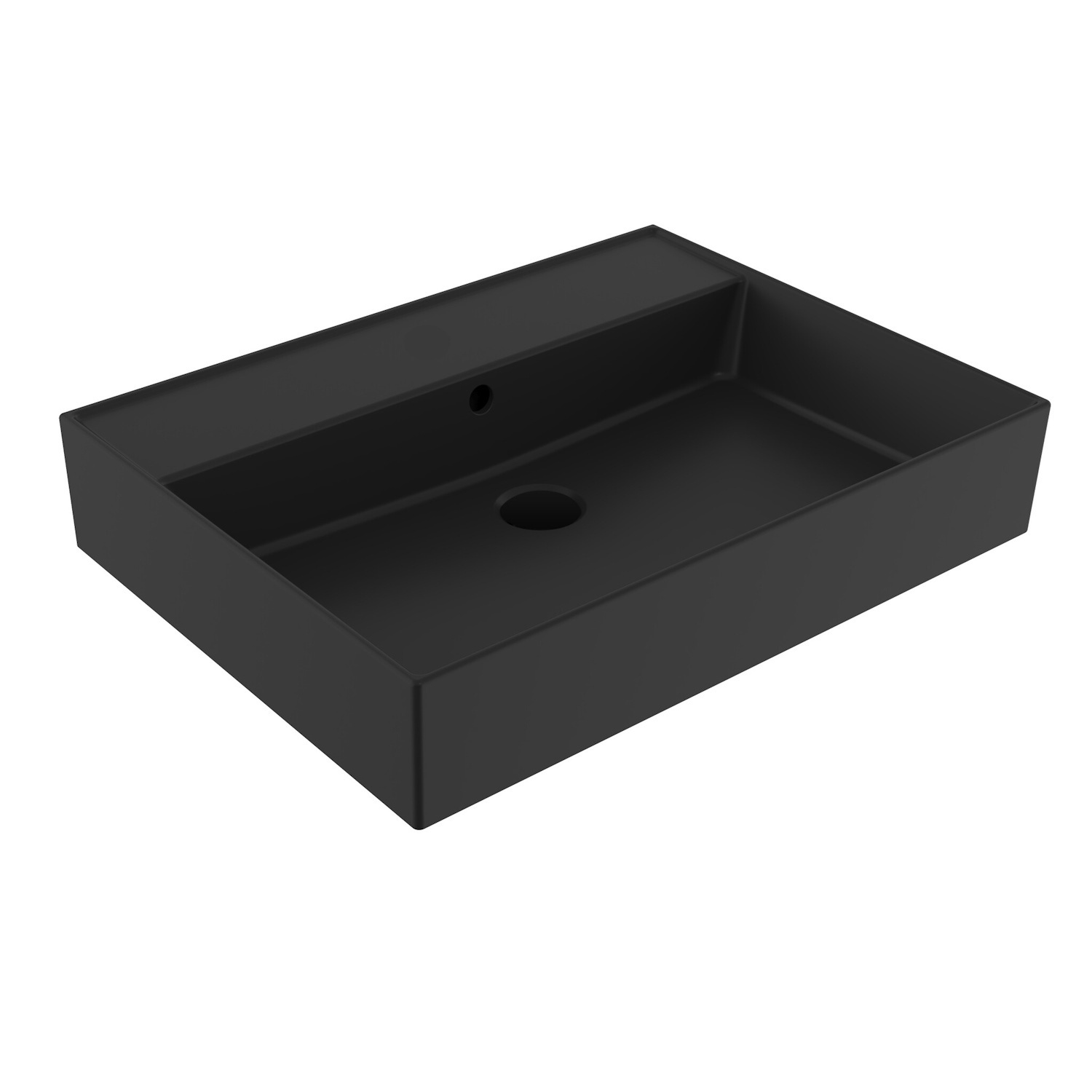 Wastafel Sanilux Edge Keramiek 60 1 Kraangat Mat Zwart Sanilux