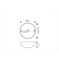 Waskom BWS Dorn 40X40X15cm Rond Solid Wit Glans