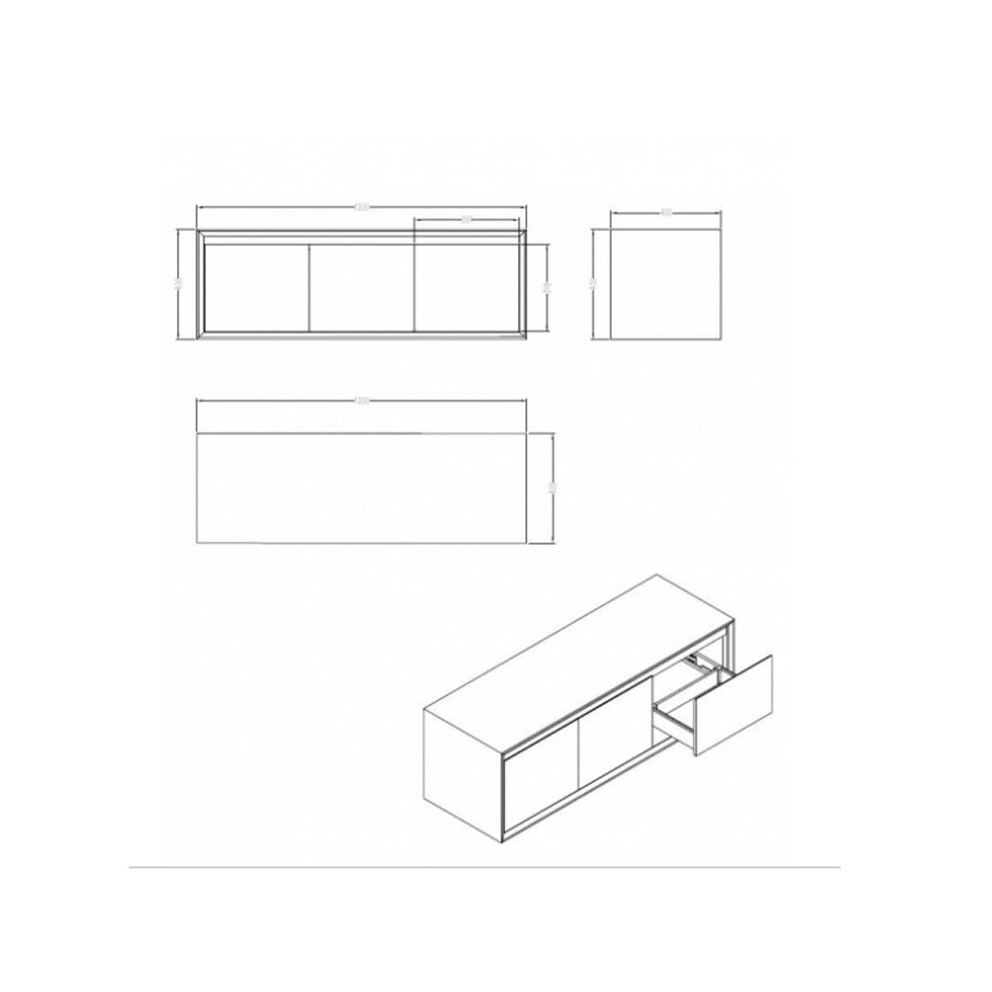 Kast Best Design Horizon Just Solid 120x40x40cm Mat Wit