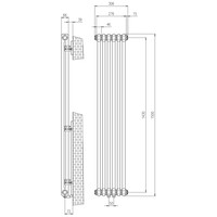 Designradiator Sapho Fede 150x30,6 cm Mat Zwart