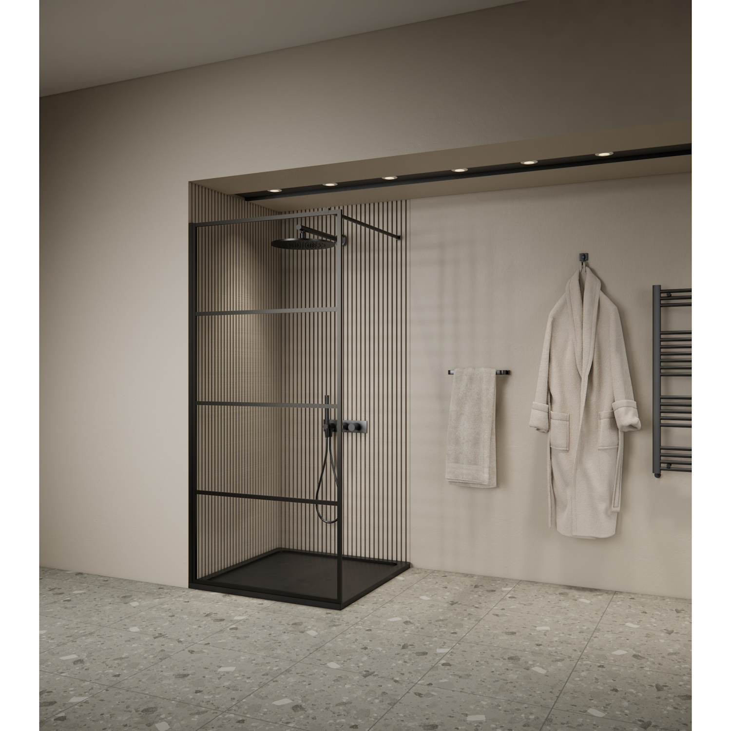 Boss & Wessing Inloopdouche | BWS | Oganto 1 | 90x200 cm | 8 mm | Zwart Boss & Wessing