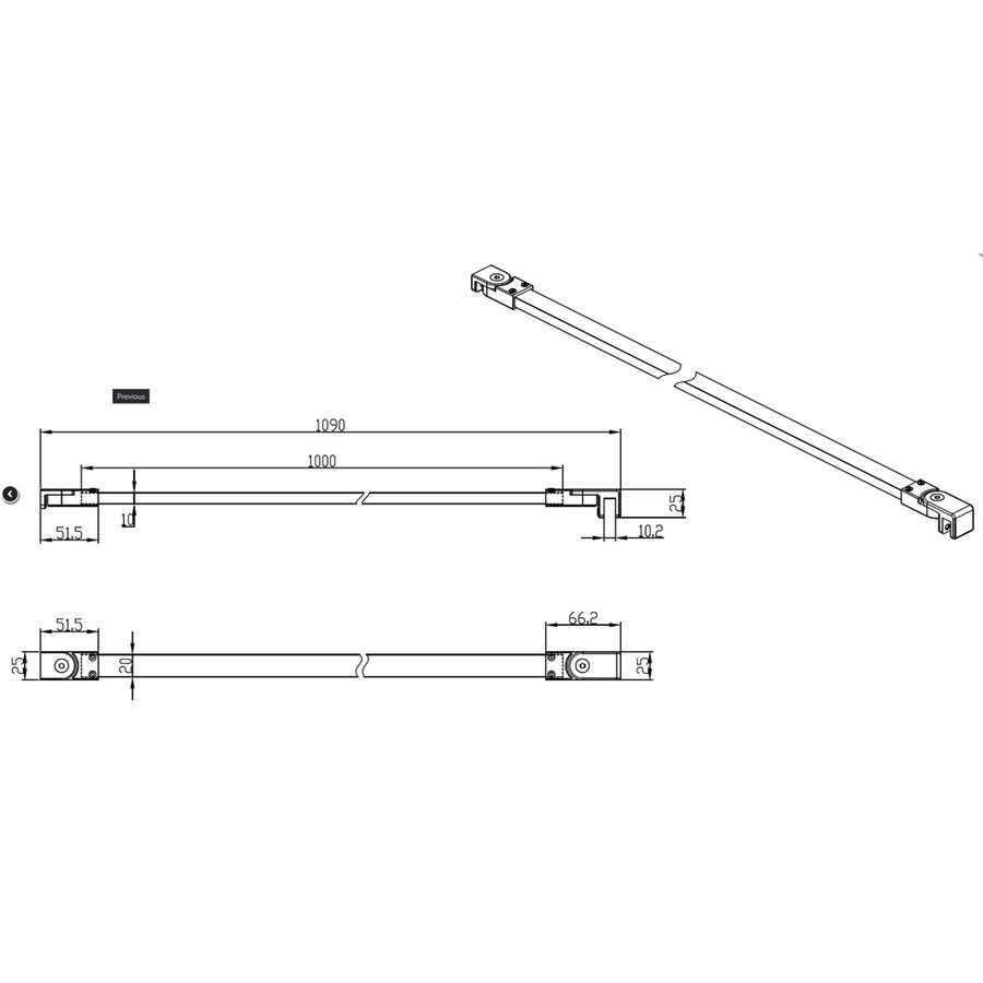 Best-Design Muur-Stabilisatie-Stang Zwart 1090 mm voor "For-You"