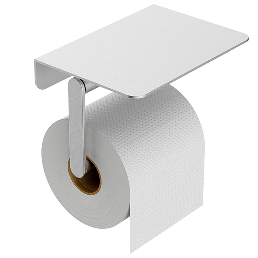 Toiletrolhouder BWS Mark Met Planchet Geborsteld RVS