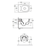 Wandcloset Globo Lalita 54x36 cm Cleanstorm Glans Wit