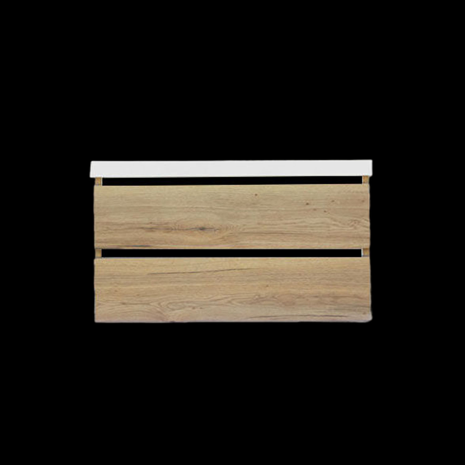 Onderkast Sanilux Trendline Met Greeplijst Mat Zwart 100x47x52 cm Naturel Oak Sanilux