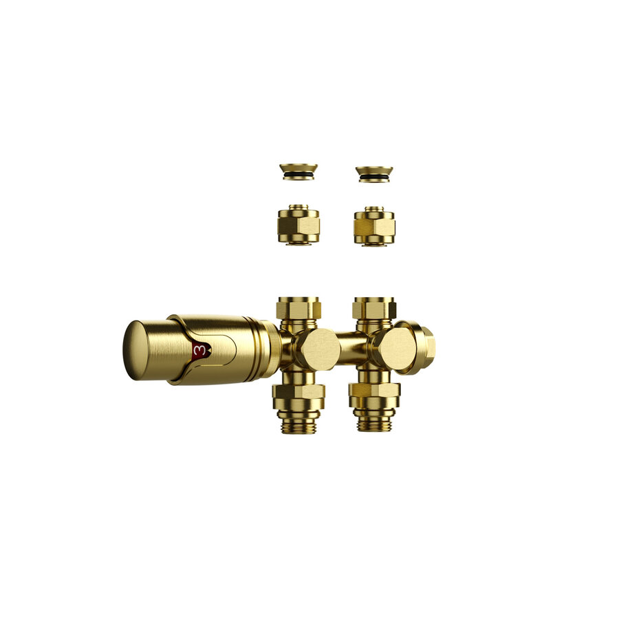 Onderblok Radiator BWS Petto Haaks/Recht Voor Muur en Vloer Mat Goud