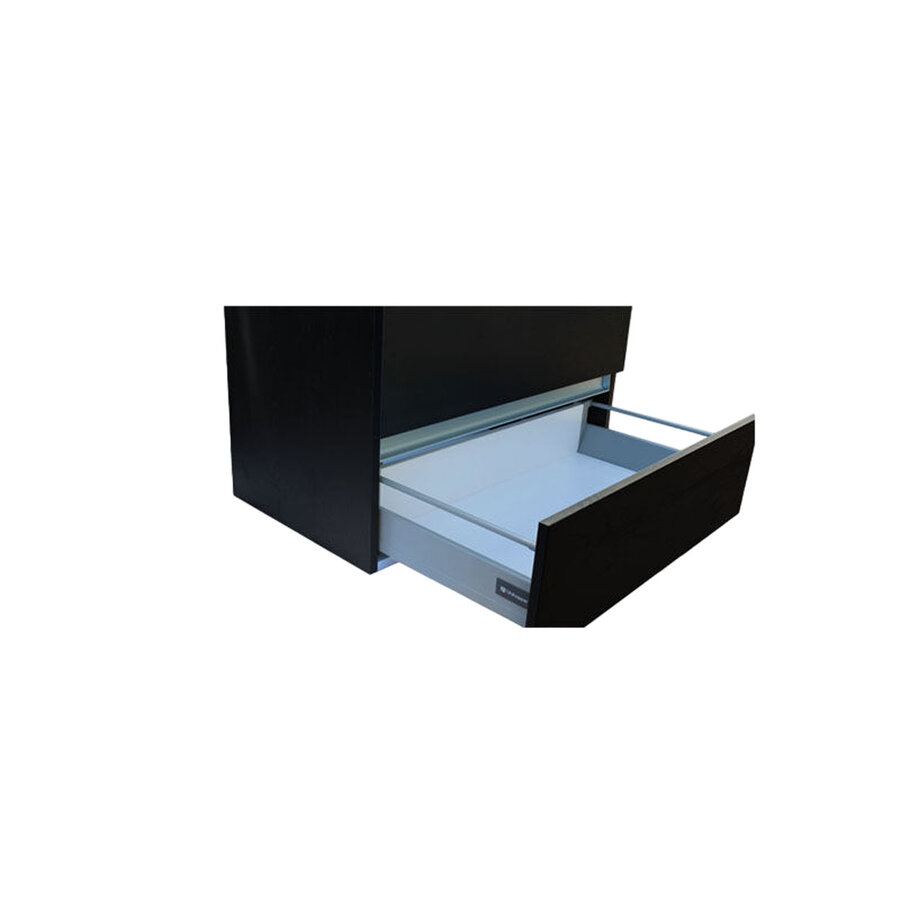 Onderkast Sanilux Trendline Met Greeplijst Aluminium 120x47x52 Cm Black Oak