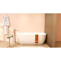 Half Vrijstaand ligbad Wiesbaden Zenn 180x80 Cm Met Waste Mat Wit