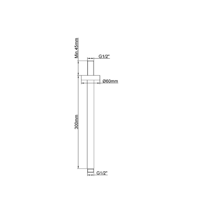 Douchearm Wiesbaden Caral Met Plafondbevestiging 30 cm Geborsteld Brons Koper