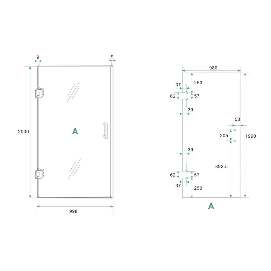 Glas Voor Nisdeur Wiesbaden Less 100x200 cm 8 mm Nano Helder Glas